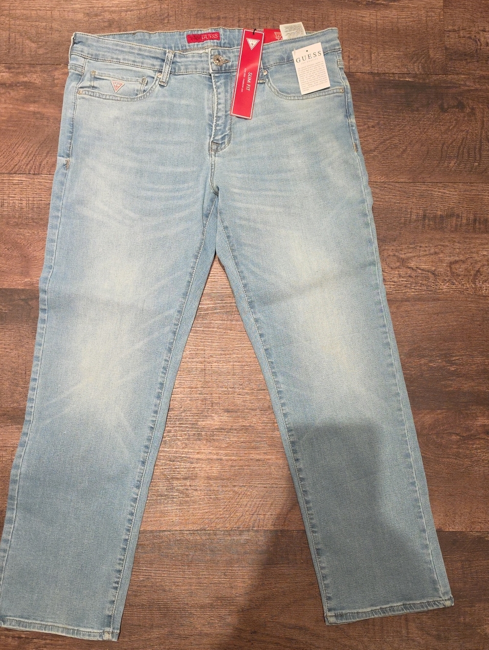GUESS Men’s Light Blue Slim Straight Jeans